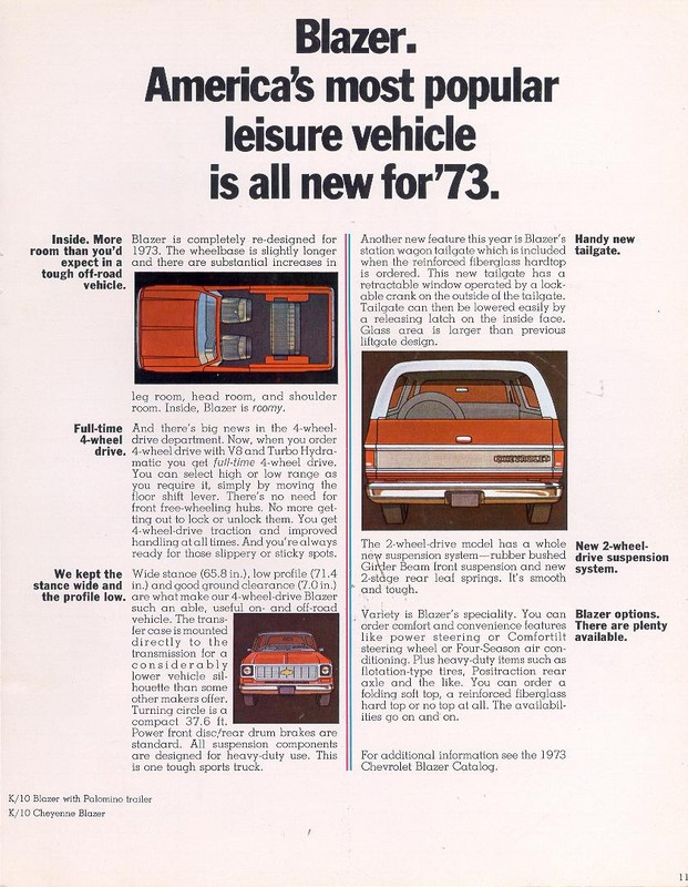 1973 Chevrolet Recreational Vehicles Brochure Page 11